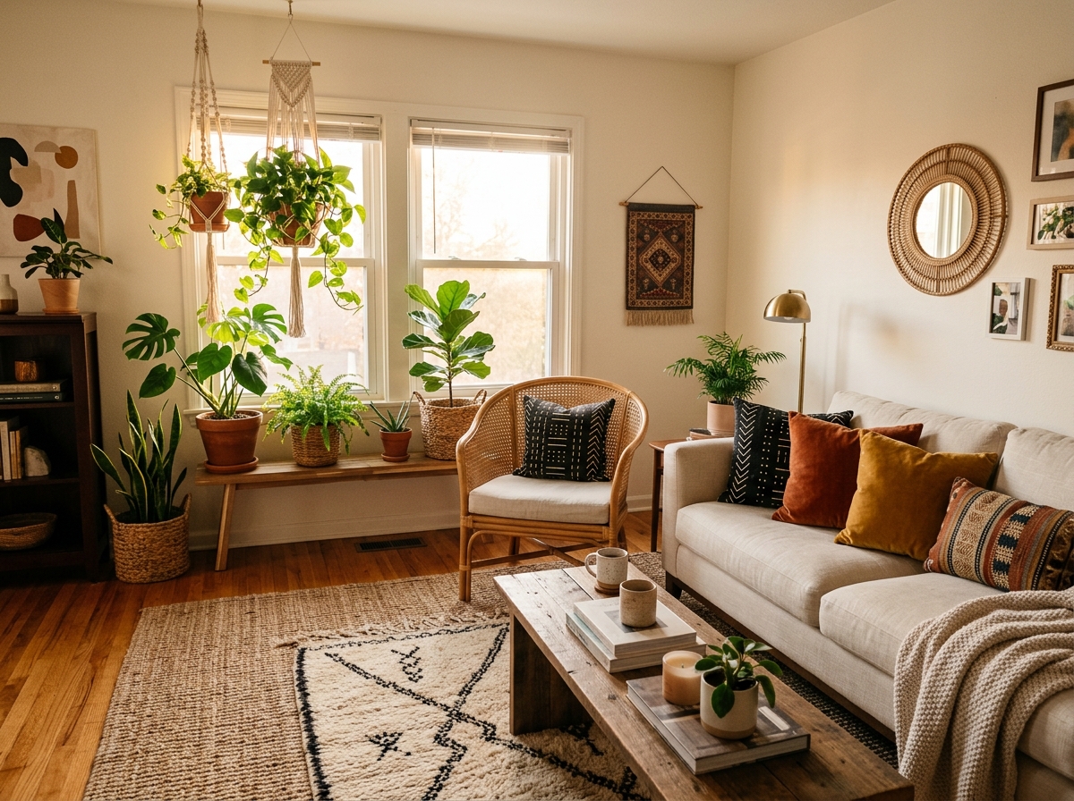 Warm Boho Living Room