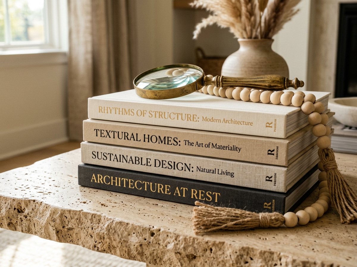 Coffee table books stack