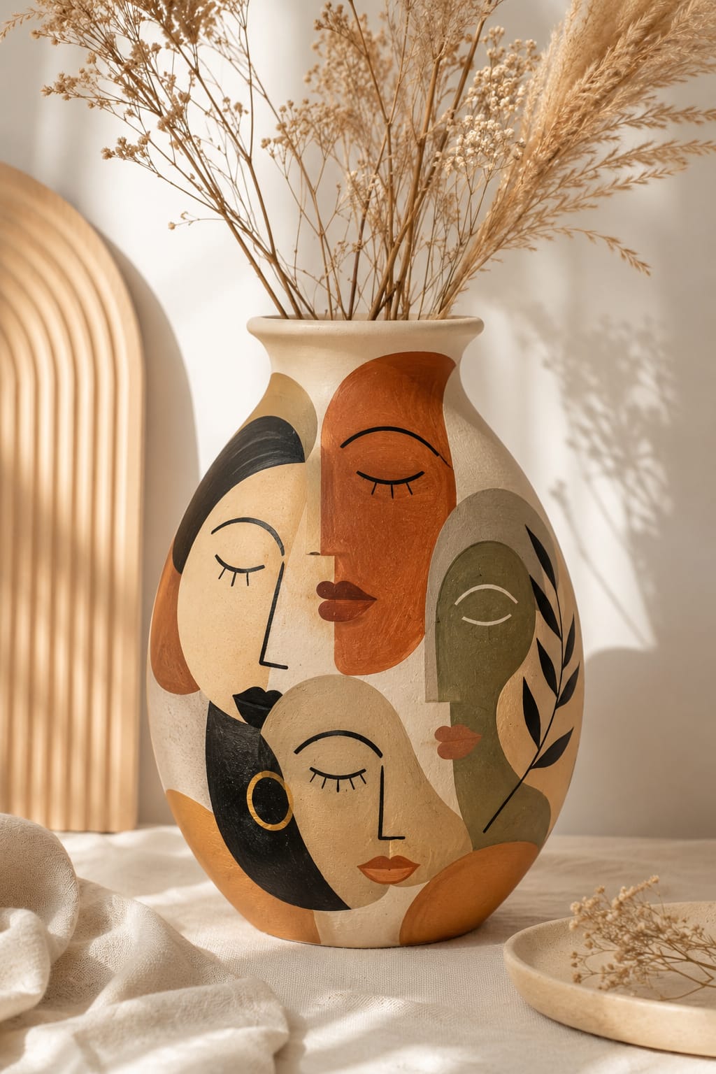 Geometric Faces Vase