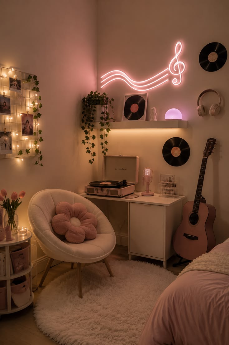 Musical bedroom decor for teenage girl